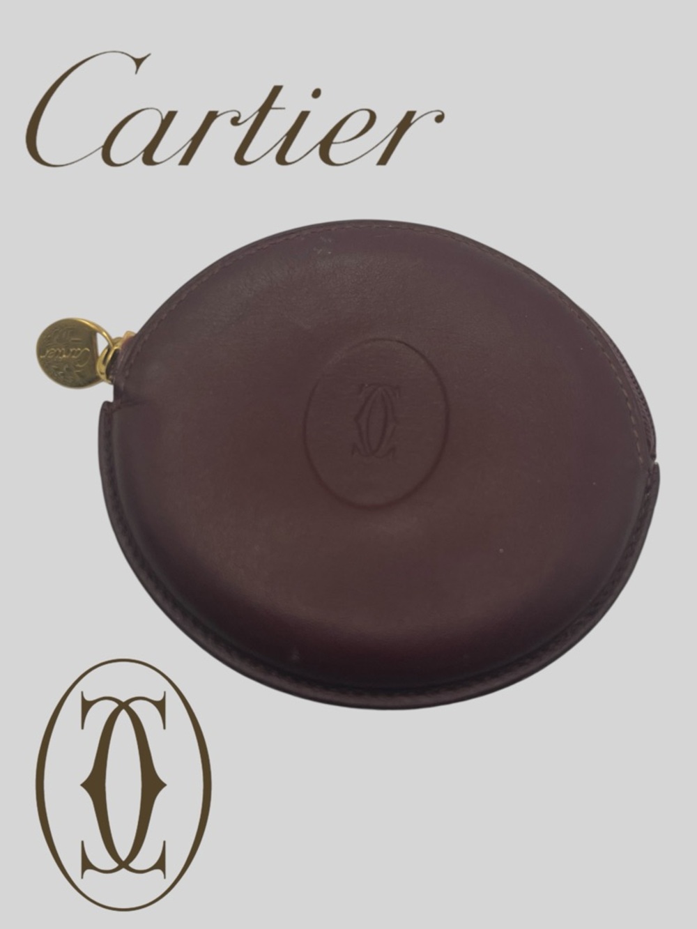 CARTIER Burgundy Coin Purse